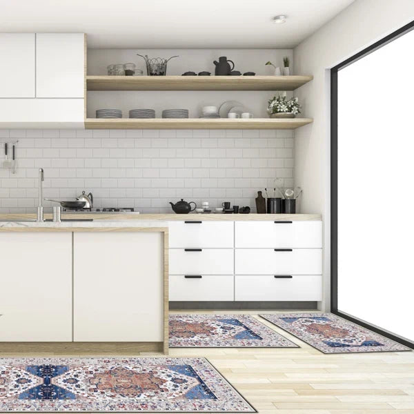 Boho 3-Piece Kitchen Rug Set with Runner